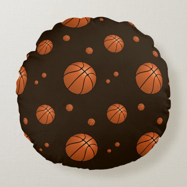 Almofada Redonda Slam Dunk Basketball Pattern Sports (Frente)