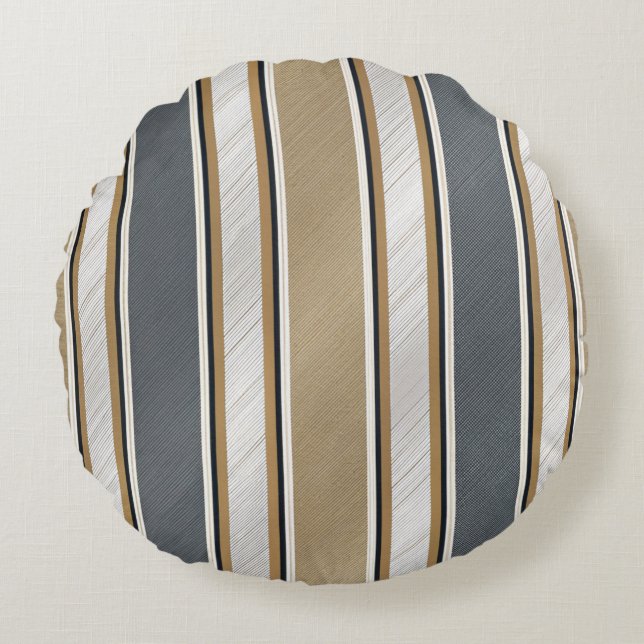Almofada Redonda Sleek and Modern Stripe Pattern (Frente)