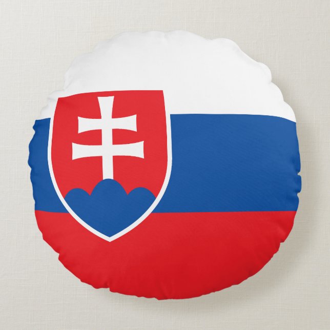 Almofada Redonda Slovakia Flag (Frente)