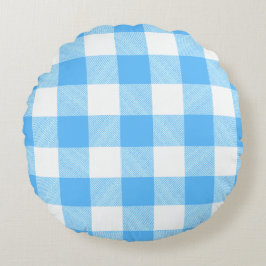 Almofada Redonda Slow-Living Summer Sky Check