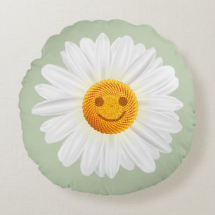 Almofada Redonda Smiley face da flor da margarida