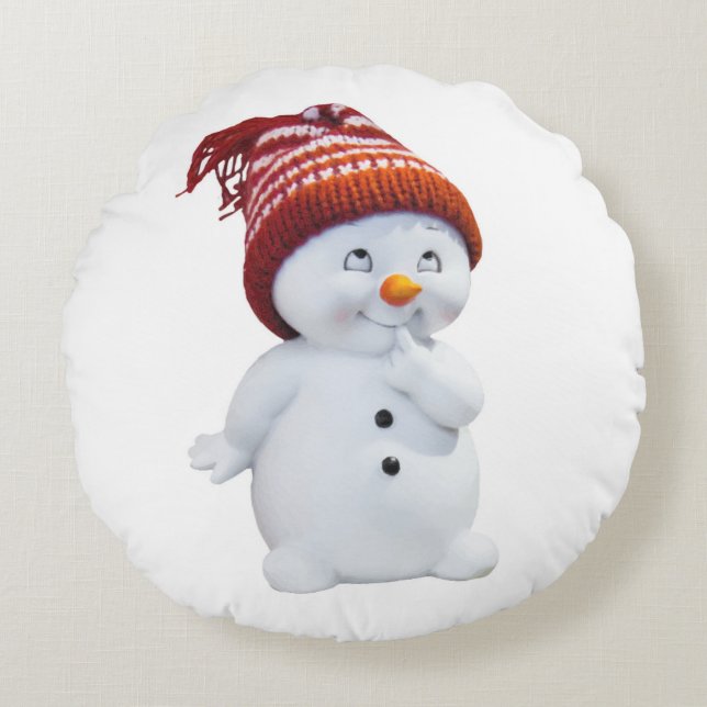 ALMOFADA REDONDA SNOWMAN BONITO (Frente)