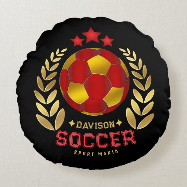 Almofada Redonda Soccer Fan Logo (Frente)