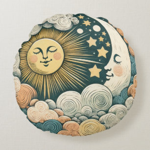 Almofada Redonda Sol e Lua LuaCriança Sol