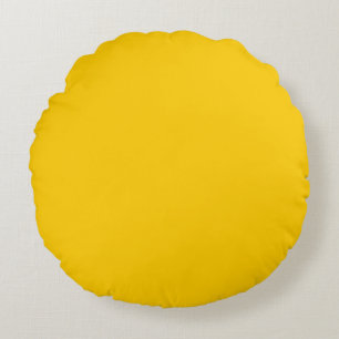 Almofada Redonda sólido amarelo cor simples básica