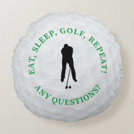 Almofada Redonda Sombra de Golfista Masculino Bola de Golfe Bonito 