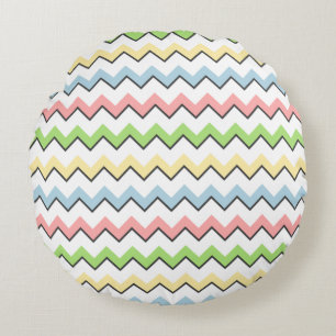 Almofada Redonda Sombra Pastel da Chevron-Gota