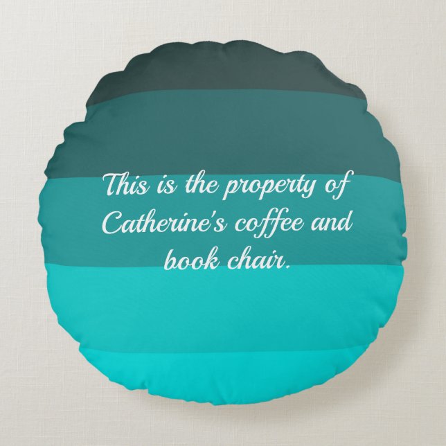 Almofada Redonda Sombras de Turquesa (Frente)