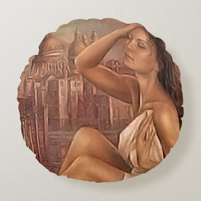 Almofada Redonda Sonho Romântico (Frente)