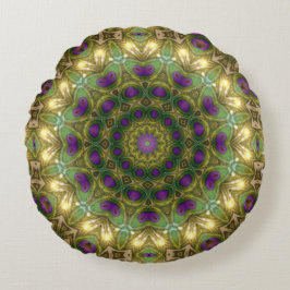 Almofada Redonda Sonhos Boêmios Roxo Verde
