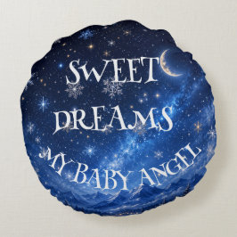 ALMOFADA REDONDA SONHOS DOCES MEU ANJO BEBÊ, PRESENTE PERSONALIZADO
