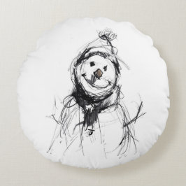 Almofada Redonda Sorrindo Feliz Snowman