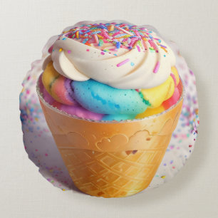 Almofada Redonda Sorvete Cone Sprinkles