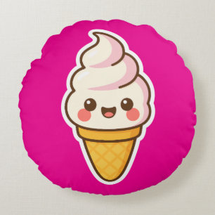 Almofada Redonda Sorvete Kawaii doce