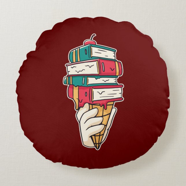 Almofada Redonda Sorvete Pun (Frente)