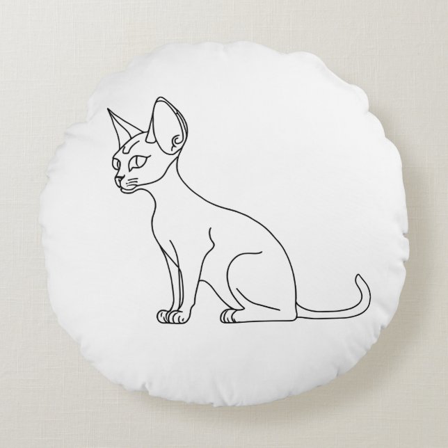 Almofada Redonda sphinx cat round cushion (Frente)