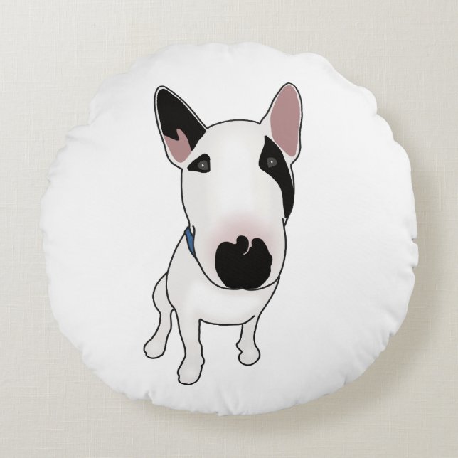 Almofada Redonda Spike, o Bull Terrier Inglês (Frente)