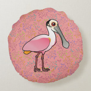 Almofada Redonda Spoonbill róseo de Birdorable