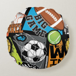Almofada Redonda Sport Pattern With Balls