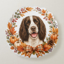 Almofada Redonda Springer Spaniel Outono