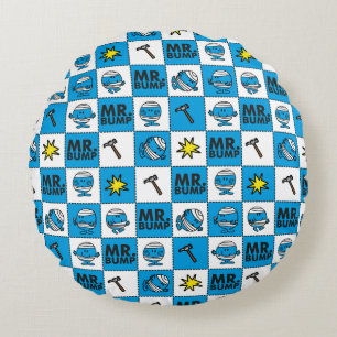 Almofada Redonda Sr. Tolinho Padrão Mosaico em Azul