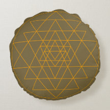 Sri Yantra em Brown Cushion