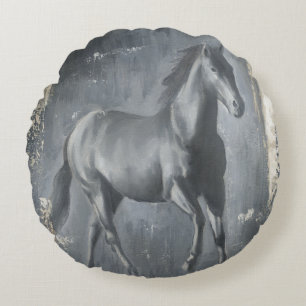 Almofada Redonda Stallion Black Running