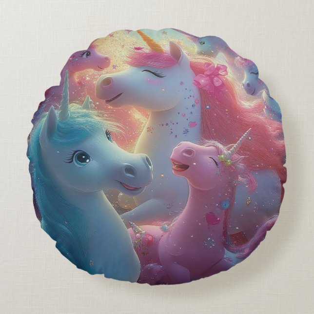 Almofada Redonda Stardust Unicorn Gala (Frente)