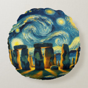 Almofada Redonda Starry Night Stonehenge