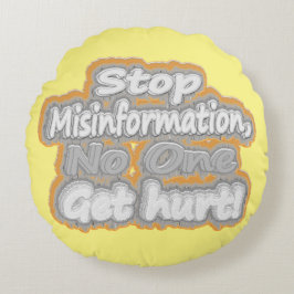 Almofada Redonda "Stop Misinformation", Design de beleza. Comprar A