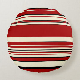 Almofada Redonda Stripes Complexas - Vermelho e Creme