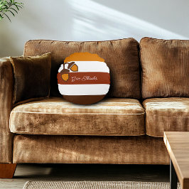 Almofada Redonda Stripes de Ação de Graças e Bolotas