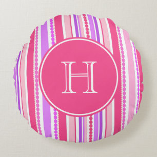 Almofada Redonda Stripey perla o travesseiro decorativo roxo
