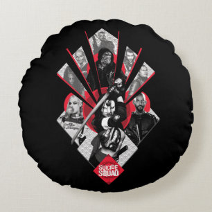 Almofada Redonda Suicide Squad   Task Force X Japanese Graphic