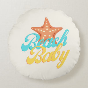 Almofada Redonda Summery Beach Baby Art