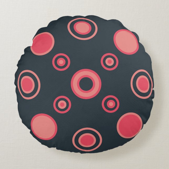 Almofada Redonda Sunset de Verão Moderno do Século médio (Frente)