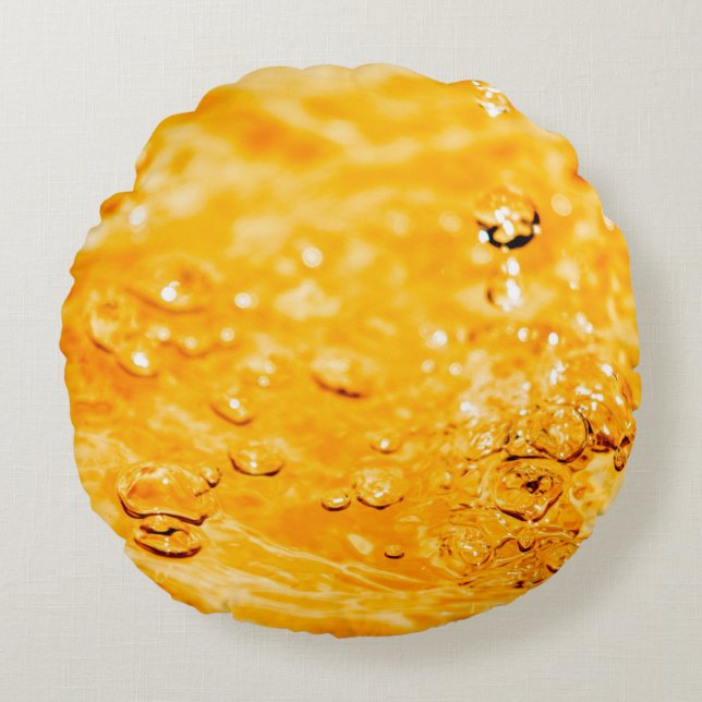 Almofada Redonda Superfície limpa líquida com ondulação de água (Frente)