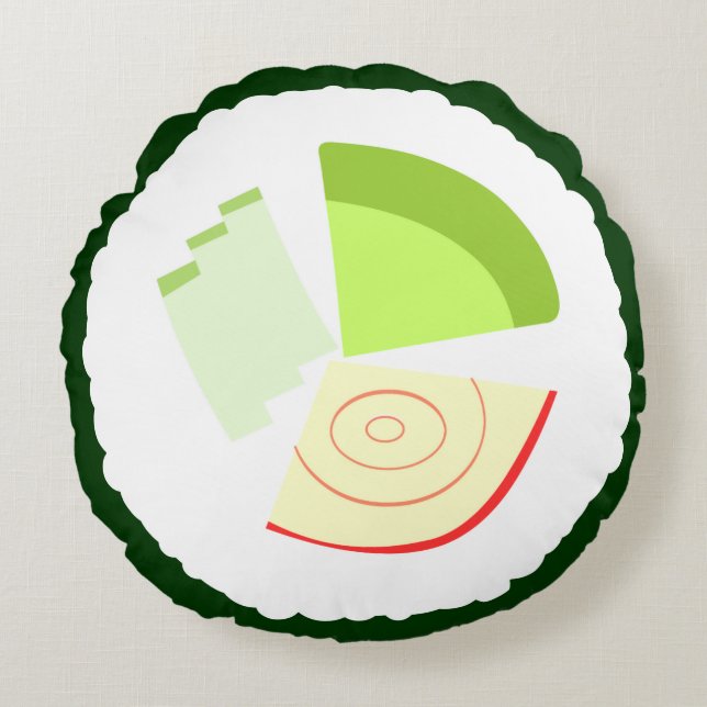 Almofada Redonda Sushi California Roll (Frente)