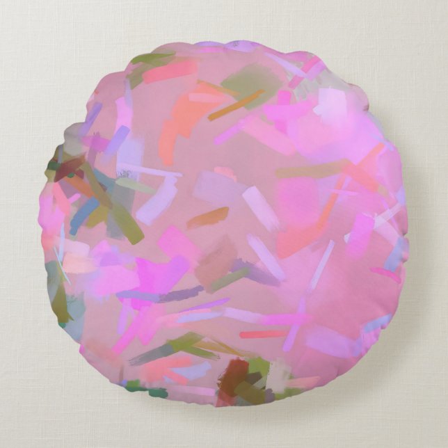 Almofada Redonda Suspiros A Rosa (Frente)