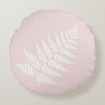 Sutil Silhueta de Samambaia Rosa Bege Branco