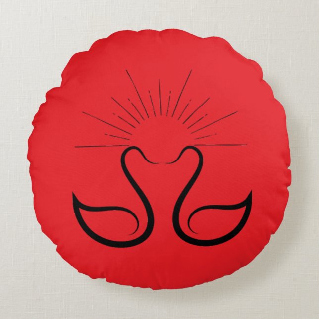 Almofada Redonda Swans Round Travesseiro (Frente)