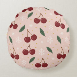 Almofada Redonda 🍒🌸Sweet Cherry Blush Snow Collection