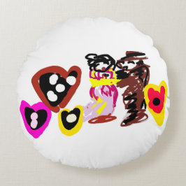 Almofada Redonda Sweet Valentine day dolls