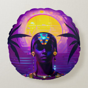 Almofada Redonda Synthwave Pharaoh