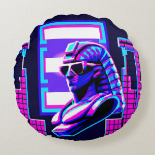 Almofada Redonda Synthwave Pharaoh