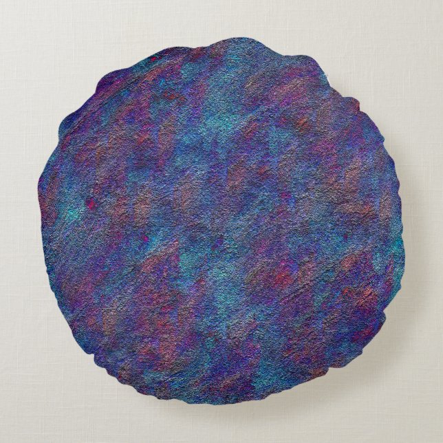 Almofada Redonda Tabuleiros de plástico com ciano e tinta vermelha (Verso)