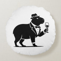 Taça de Vinho de Capivara Engraçada Minimalista Mo