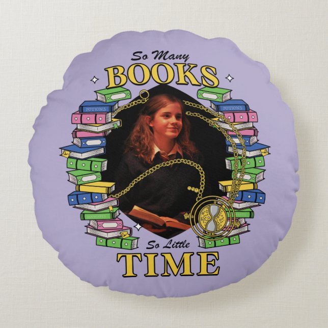 Almofada Redonda Tantos Livros, Tão Pouco Tempo (Frente)