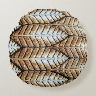 Almofada Redonda tapete de acentos de folha castanha