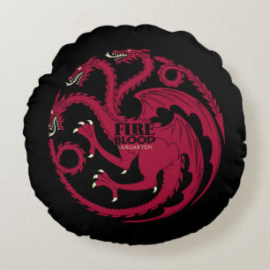 Almofada Redonda Targaryen Sigil - Fogo e Sangue